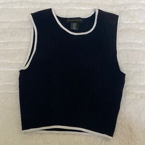 House of Harlow 1960 Black Tank Top with White Edges